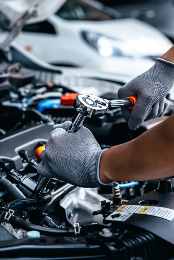 technician working on engine