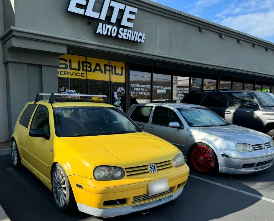 elite auto service with yellow vw