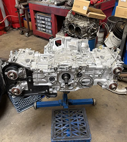 silver subaru engine