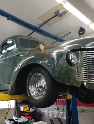 commercial vehicle with hood open